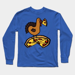 Thanksgiving Turkey with Pizza Long Sleeve T-Shirt